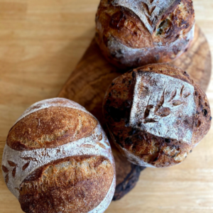 3 small sourdough bread loaves